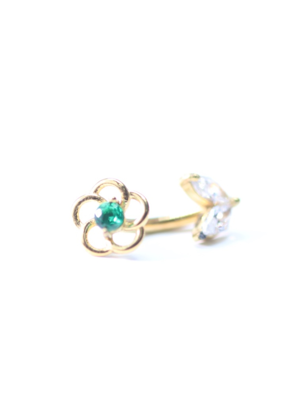 cute Barbell Piercing Ear Piercing crystal Leaf Piercings New